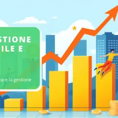Grafico con freccia in salita, monete e persone che celebrano il successo. Un **preventivo di massima** per la gestione contabile e fiscale di una SRL.