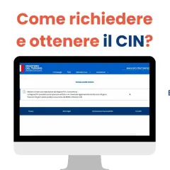 Schermata che spiega come ottenere il CIN, con logo Ministero del Turismo e Booking.com.