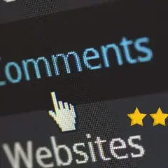 Cursore su "Comments" e stelle gialle indicano l'importanza della web reputation aziendale.