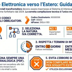 Guida alla fatturazione elettronica estera: configurazione codici, natura IVA, termini di invio, consegna analogica e gestione codici fiscali per evitare scarti.