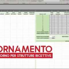 Foglio di calcolo per calcolare come pagare la tassa di soggiorno al comune. Mostra notti, ospiti e importi.