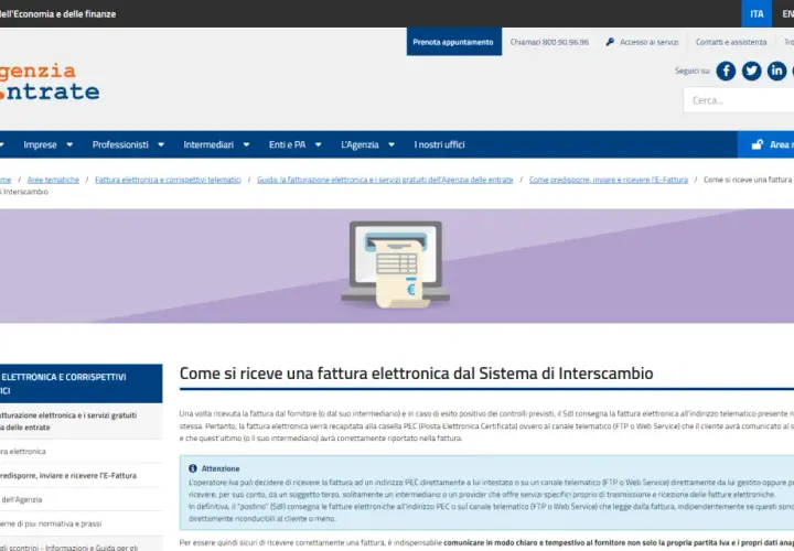 Guida alla fattura elettronica: come ricevere una fattura dal Sistema di Interscambio, con indicazioni per la partita IVA.