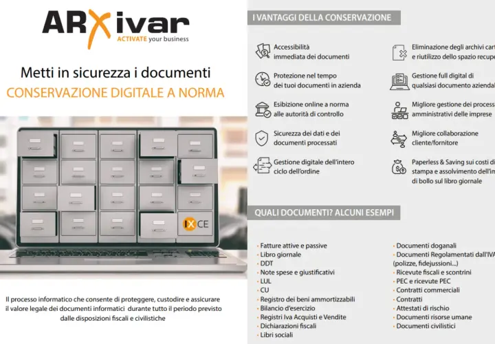 Archiviazione digitale documenti: un sistema sicuro per la conservazione a norma dei tuoi file.
