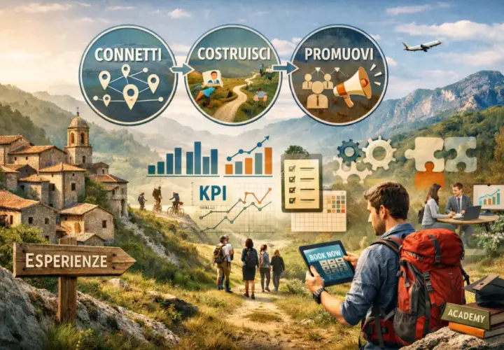 Il **dmo significato** è connessione, costruzione e promozione di esperienze turistiche, con KPI e academy per il successo.