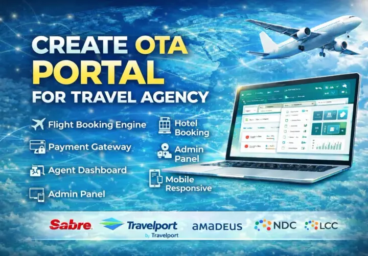 Crea il tuo portale OTA con il software Amadeus per agenzie di viaggio, con flight booking, hotel booking e pannelli di gestione.