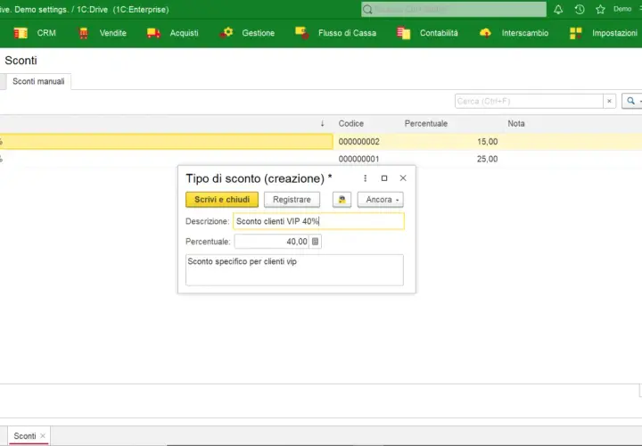 Creazione di uno sconto incondizionato del 40% per clienti VIP.