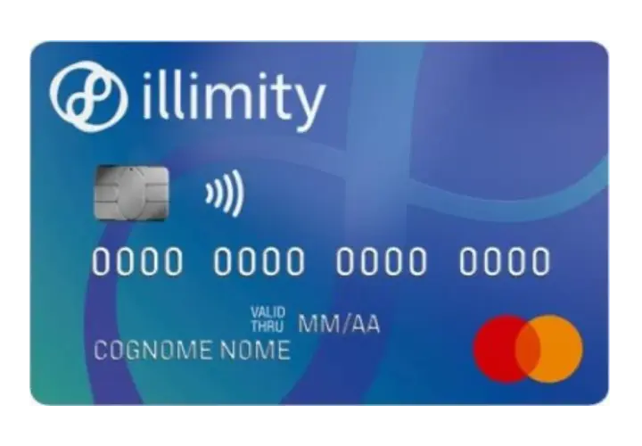 Carta di credito illimity con chip e contactless. Ideale come carta di credito a garanzia per acquisti sicuri.