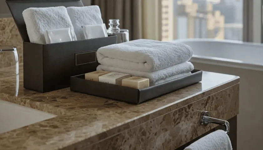 A cosa servono gli amenities hotel? Asciugamani morbidi, saponi profumati e altri dettagli per un soggiorno confortevole.