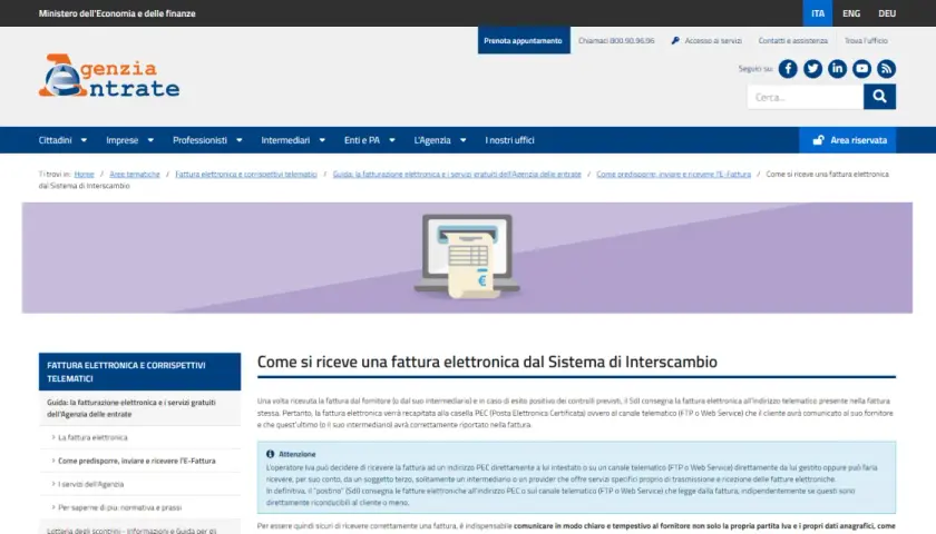 Guida alla fattura elettronica: come ricevere una fattura dal Sistema di Interscambio, con indicazioni per la partita IVA.