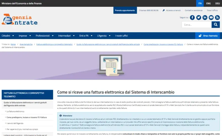 Fatturazione elettronica - Trova il codice destinatario dalla P.IVA