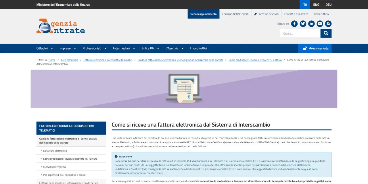 Guida alla fattura elettronica: come ricevere una fattura dal Sistema di Interscambio, con indicazioni per la partita IVA.