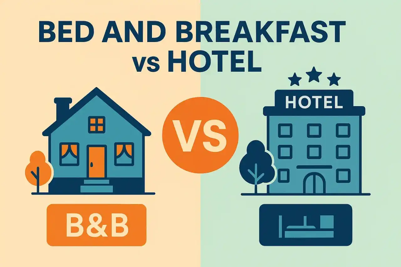 Confronto tra un accogliente B&B e un hotel moderno. Quale scegliere per il tuo soggiorno?